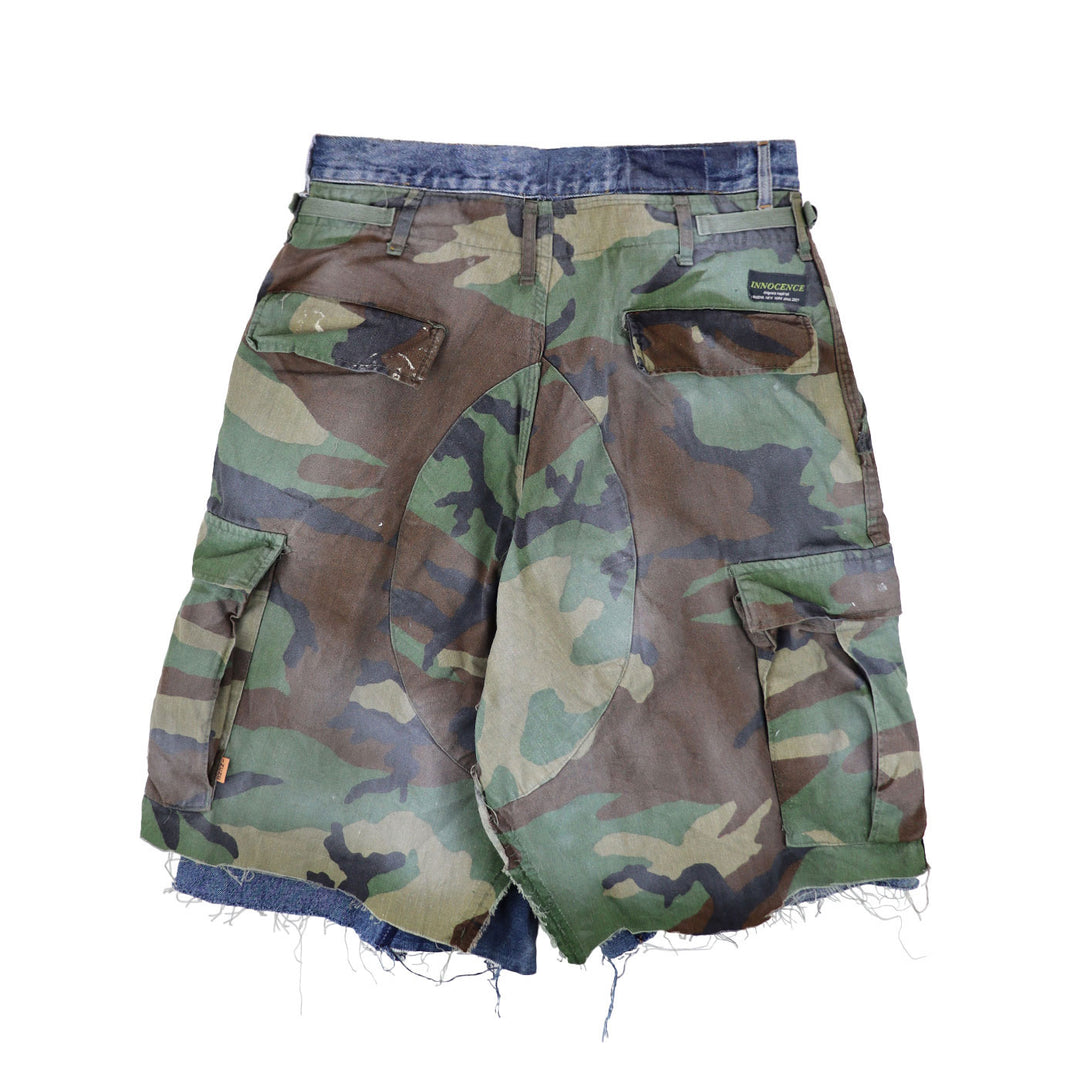 INNOCENCE NY - CAMO KILT DENIM SHORTS【32】
