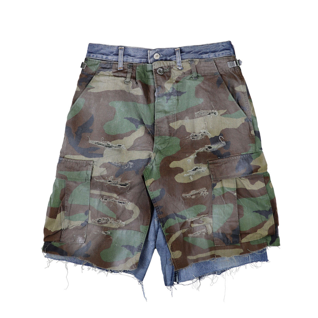 INNOCENCE NY - CAMO KILT DENIM SHORTS【32】
