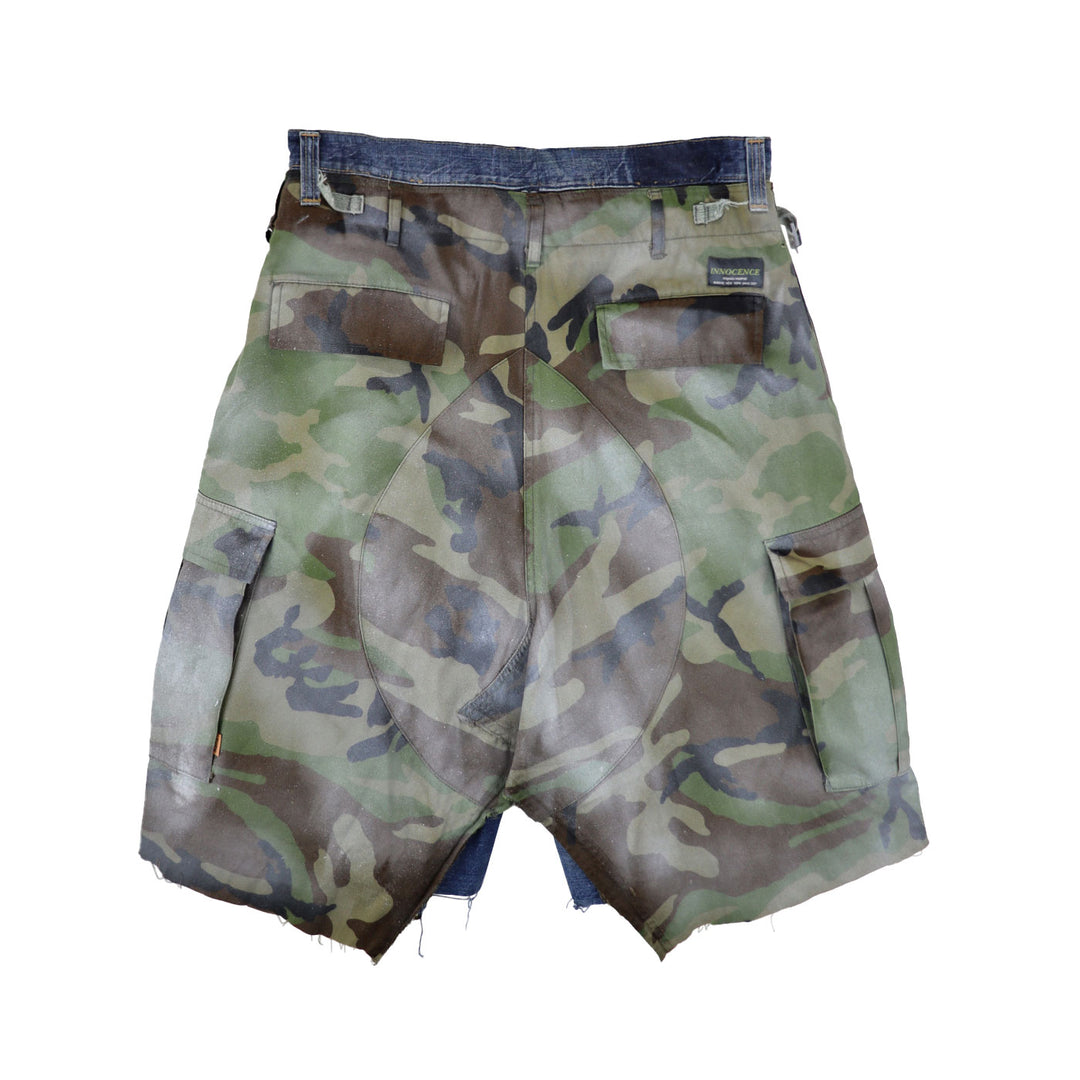 INNOCENCE NY - CAMO KILT DENIM SHORTS【34】