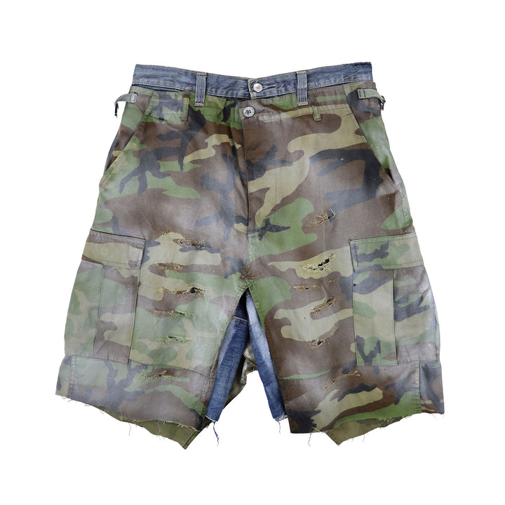 INNOCENCE NY - CAMO KILT DENIM SHORTS【34】