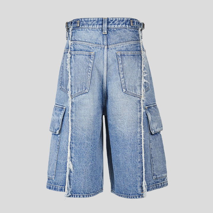 VUJADE - DAX SELVEDGE AFFIX CARGO SHORTS IN DENIM