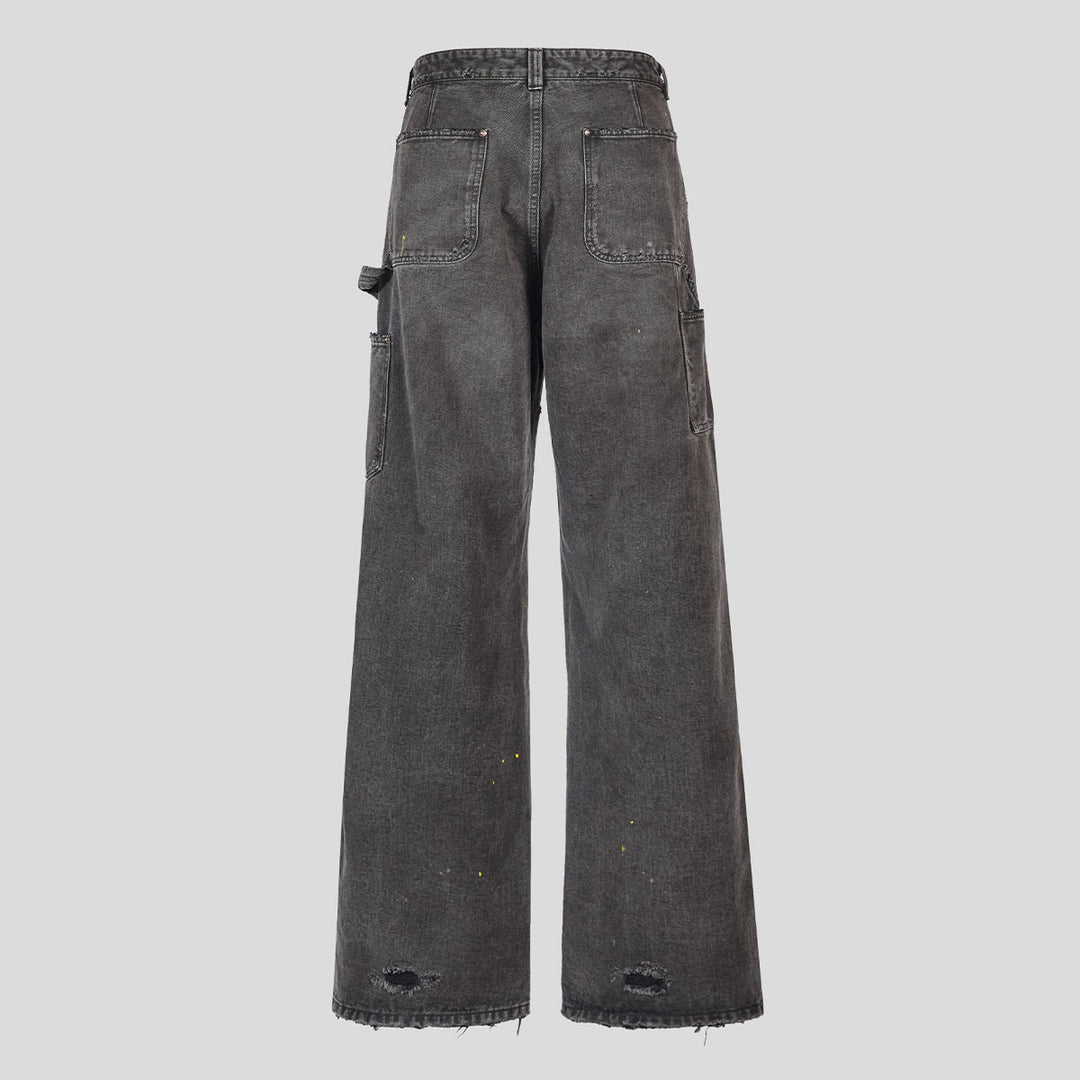 VUJADE - GUNTHER DESTROYED DOUBLE-KNEE PANTS IN BRUSHED COTTON