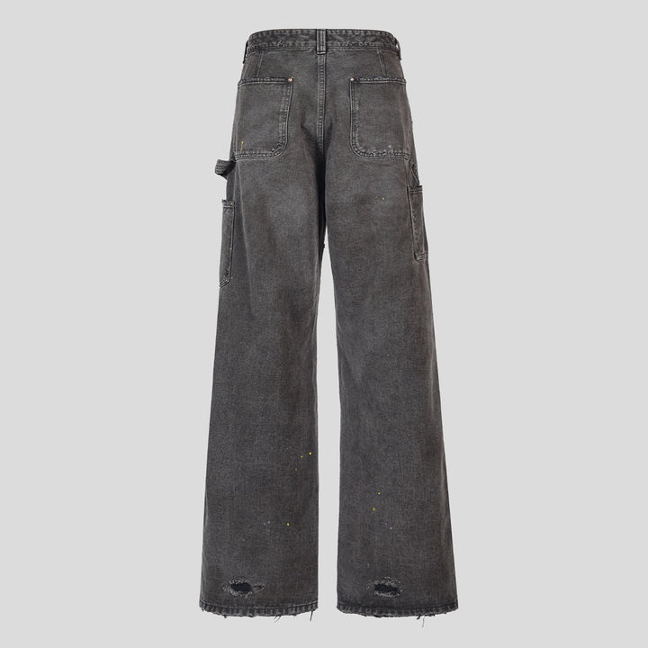 VUJADE - GUNTHER DESTROYED DOUBLE-KNEE PANTS IN BRUSHED COTTON