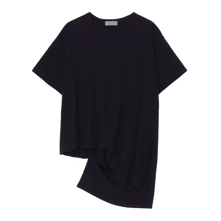 Yohji Yamamoto - DIORAMA JERSEY ASYMMETRY HEM SHORT SLEEVE T
