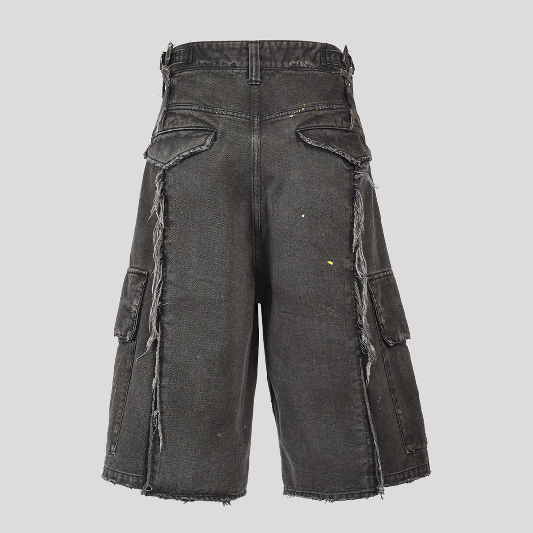 VUJADE - DAX DESTROYED AFFIX CARGO SHORTS IN BRUSHED COTTON