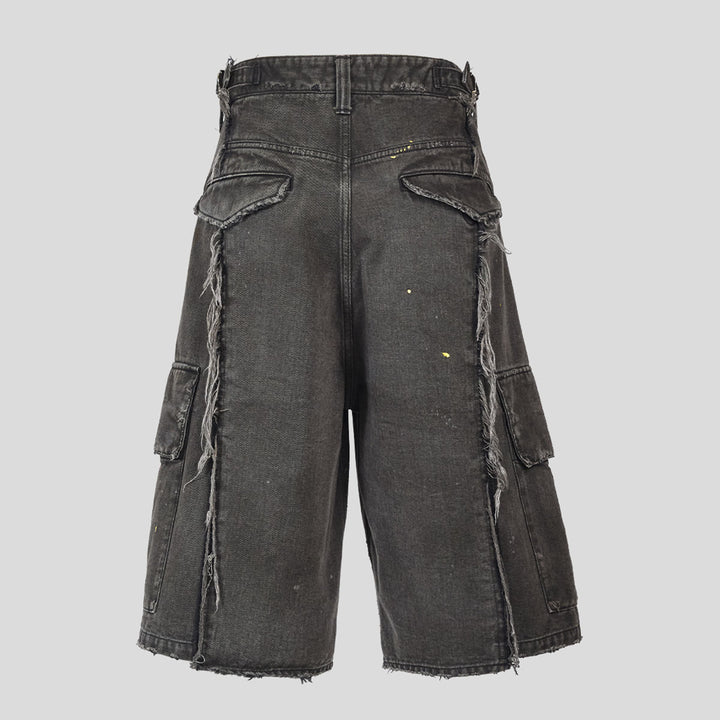 VUJADE - DAX DESTROYED AFFIX CARGO SHORTS IN BRUSHED COTTON