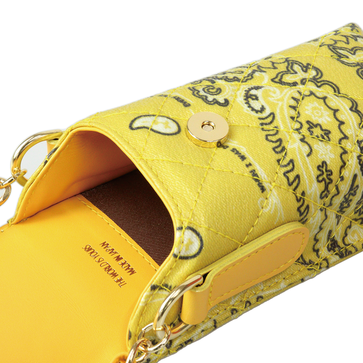 THE WORLD IS YOURS - Paisley Quilting Mini Pouch (GOLD/LONG)