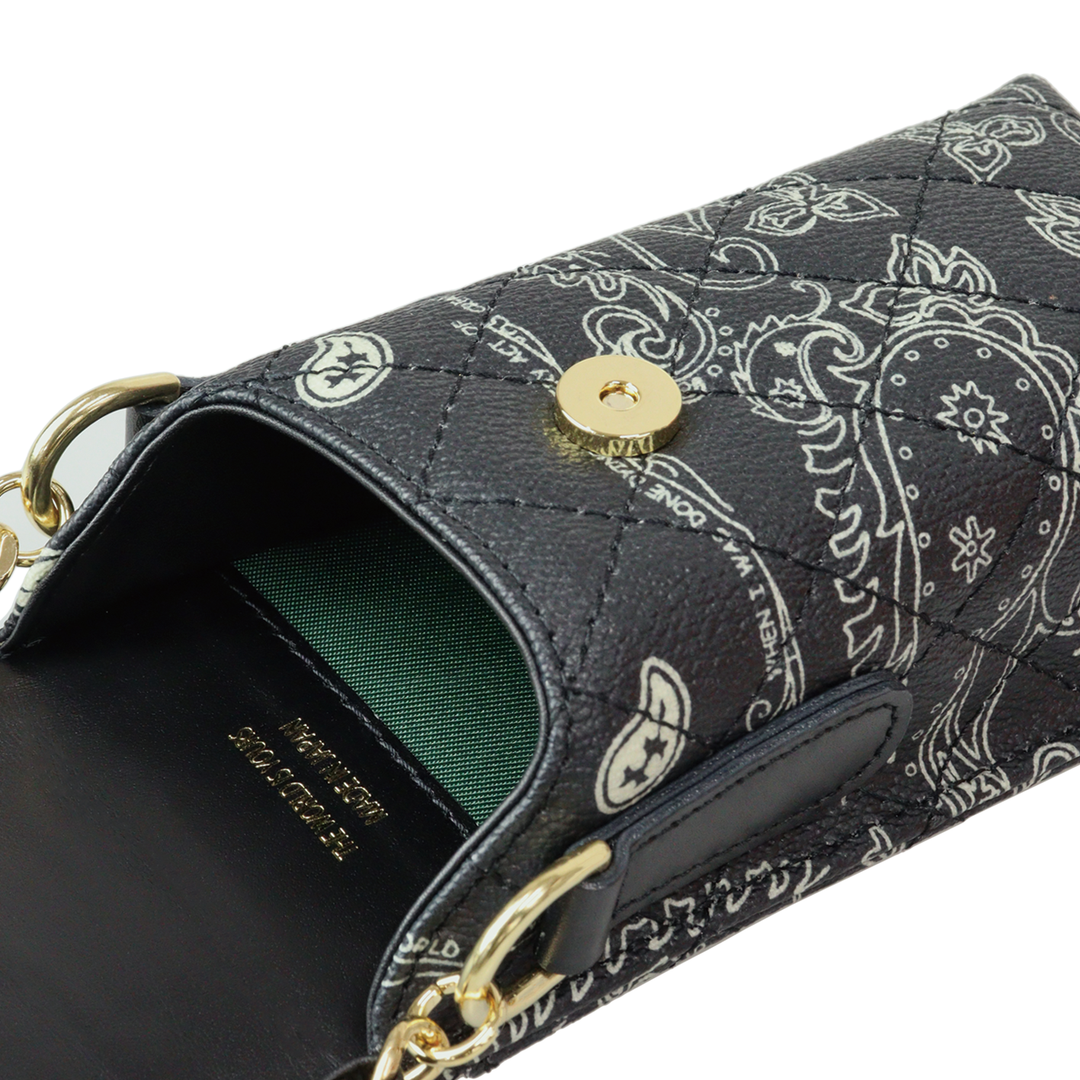 THE WORLD IS YOURS - Paisley Quilting Mini Pouch (GOLD/SHORT)