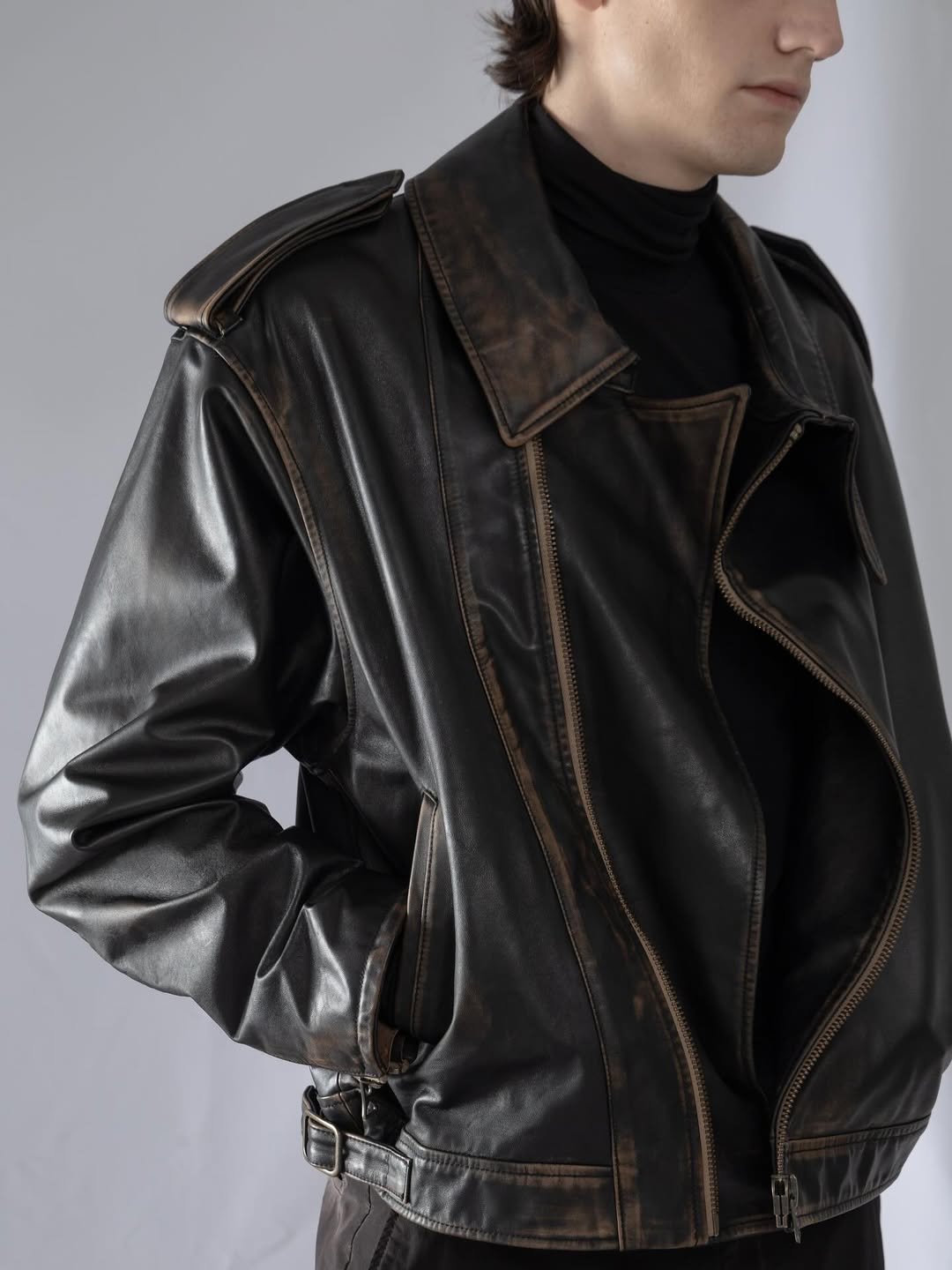 Horsehide biker jacket