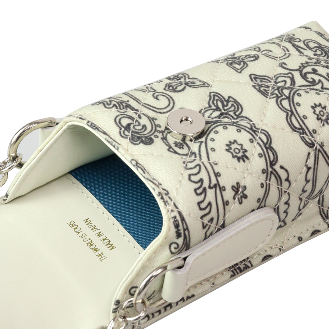 THE WORLD IS YOURS - Paisley Quilting Mini Pouch (SILVER/LONG)
