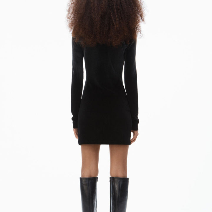 Alexander Wang - プラッシュベロア ロングスリーブ ミニドレス
