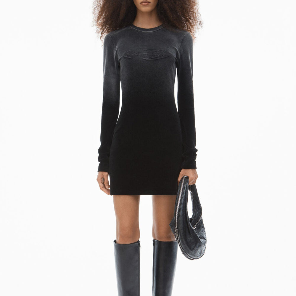 Alexander Wang - プラッシュベロア ロングスリーブ ミニドレス