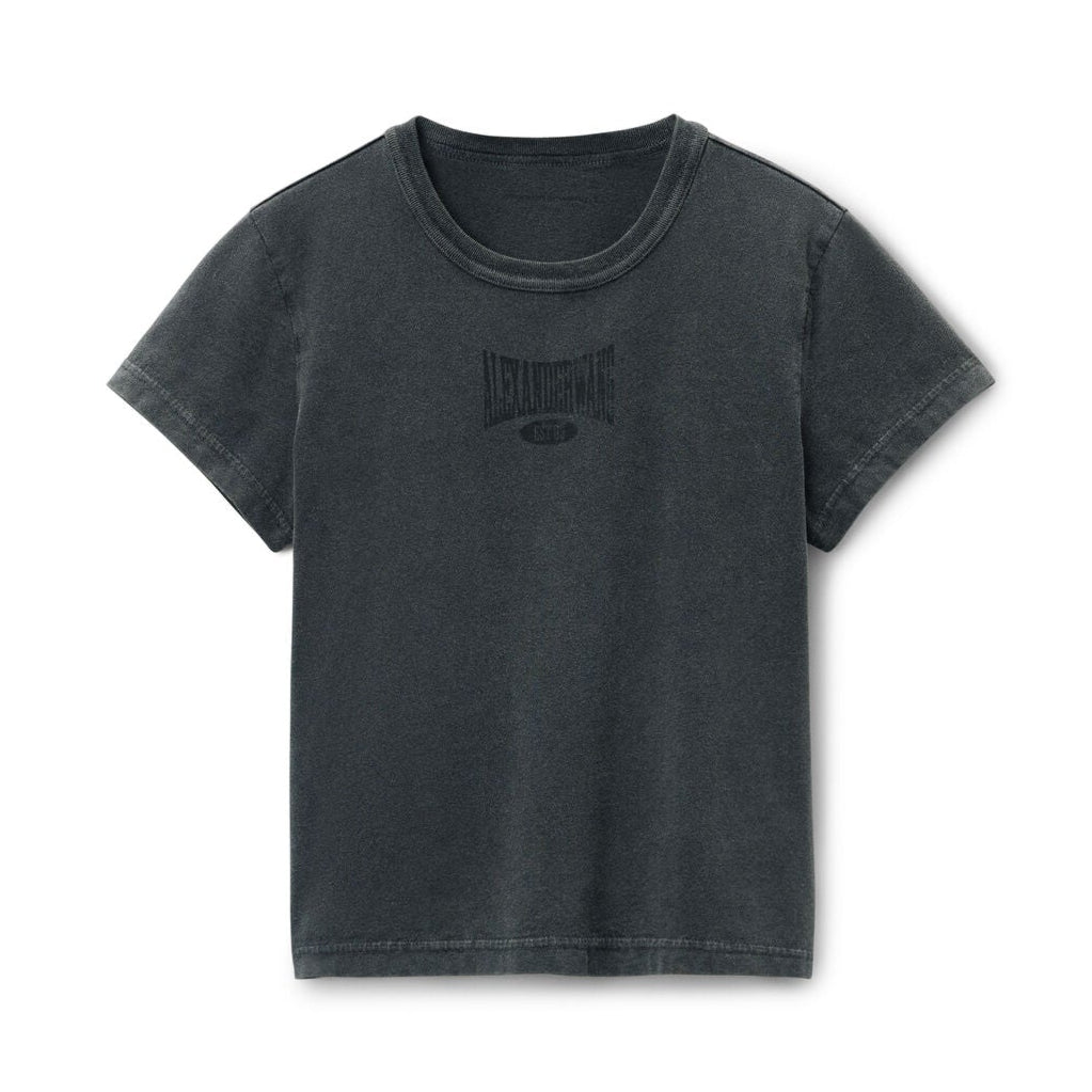 Alexander Wang - ディストレストロゴ シュランケンコットンTシャツ