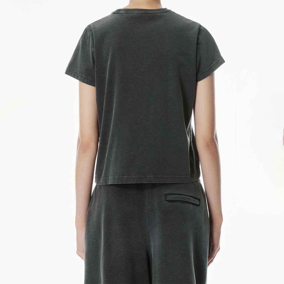 Alexander Wang - ディストレストロゴ シュランケンコットンTシャツ