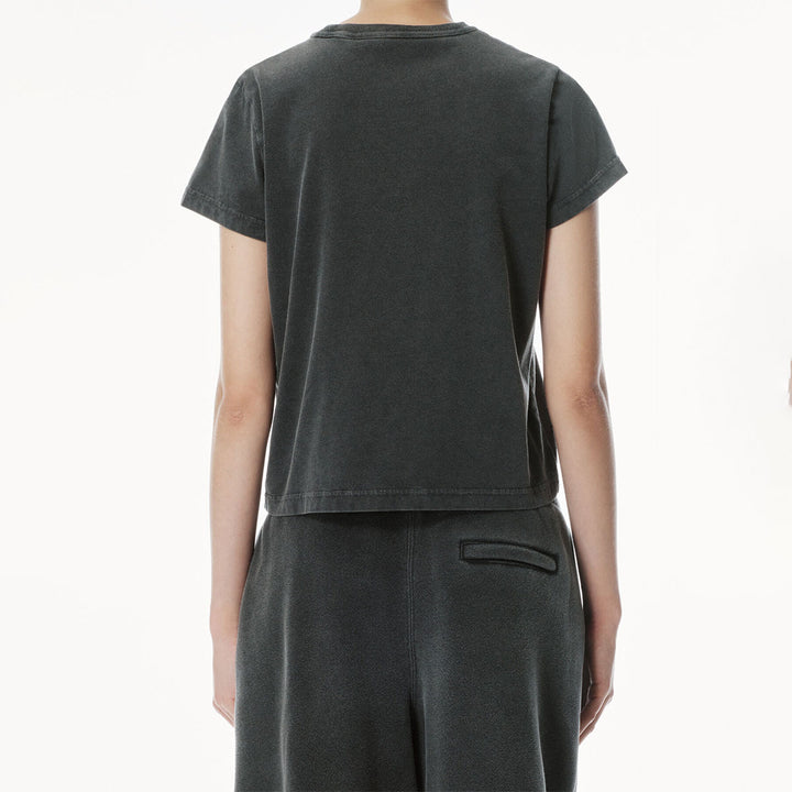 Alexander Wang - ディストレストロゴ シュランケンコットンTシャツ