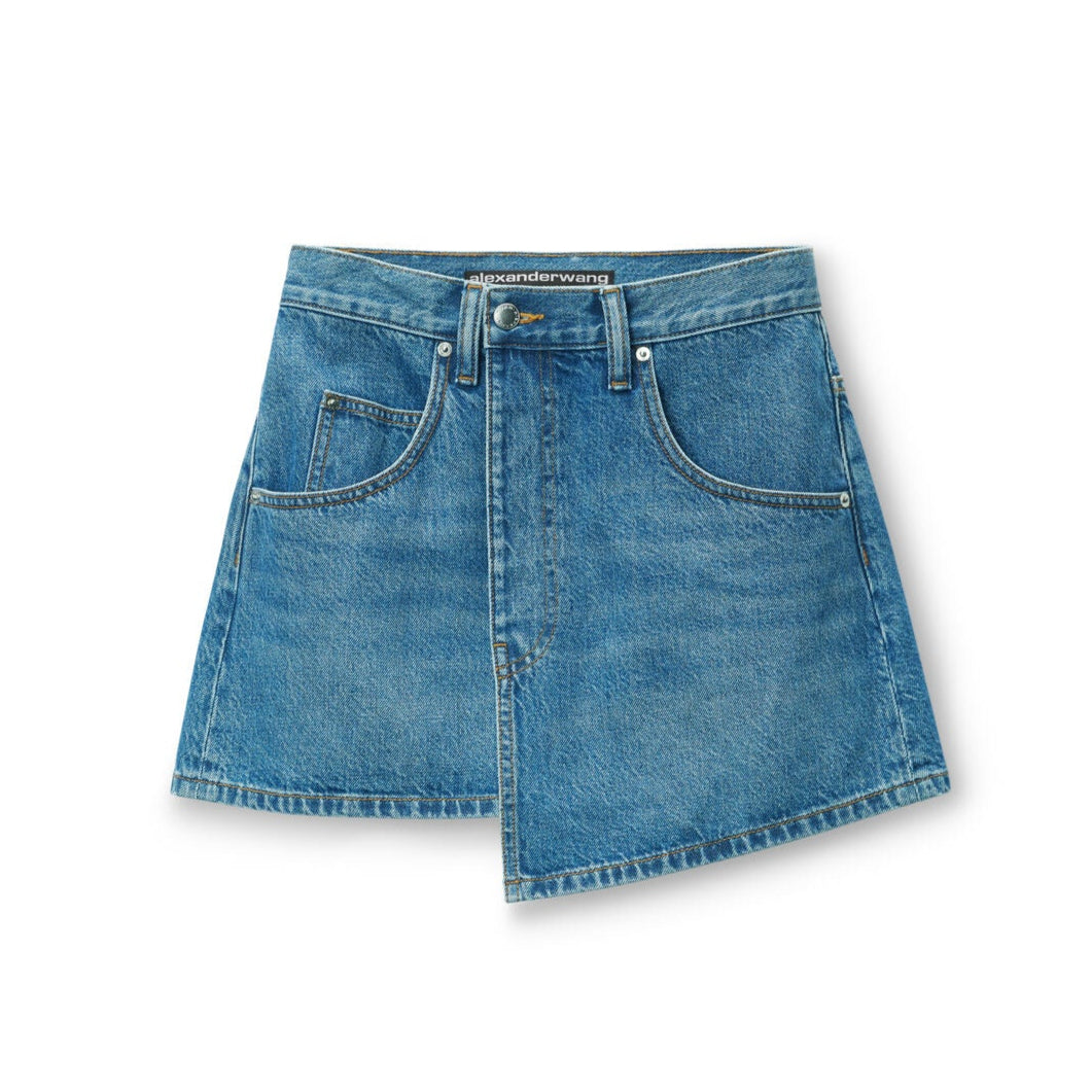 Alexander Wang ☆ブルー ディストレス ラップ デニムスカート ディストレスト デニムラップスカート | Why are you here?