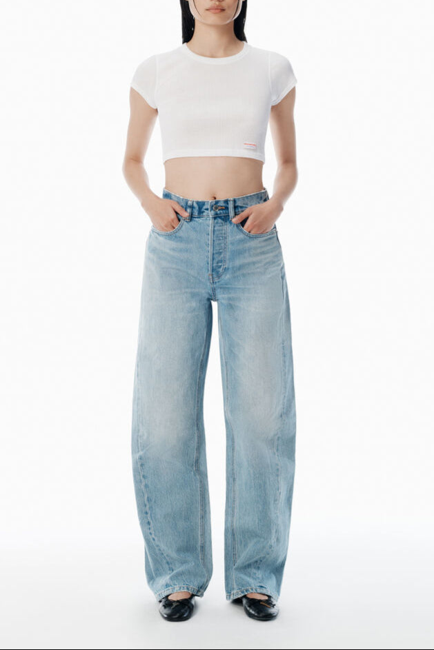 Alexander Wang - フロート ブリーチブルー ミッドライズジーンズ