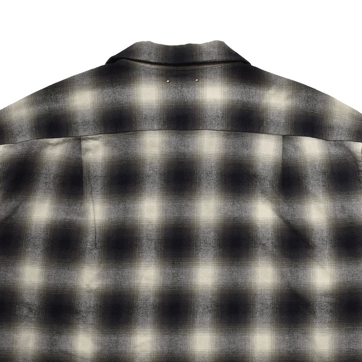 C. Flannel Ombre Open Collar Shirt