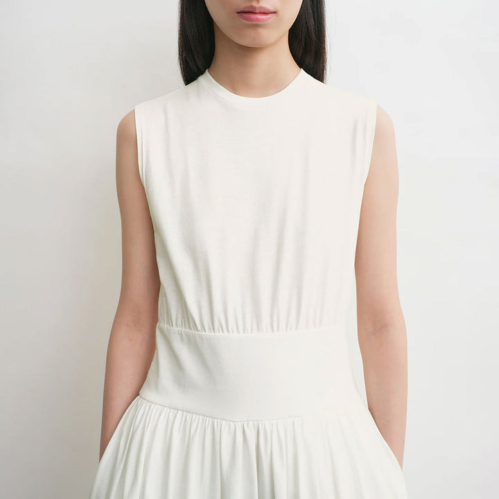 TOTEME - Sleeveless cotton tee dress off white