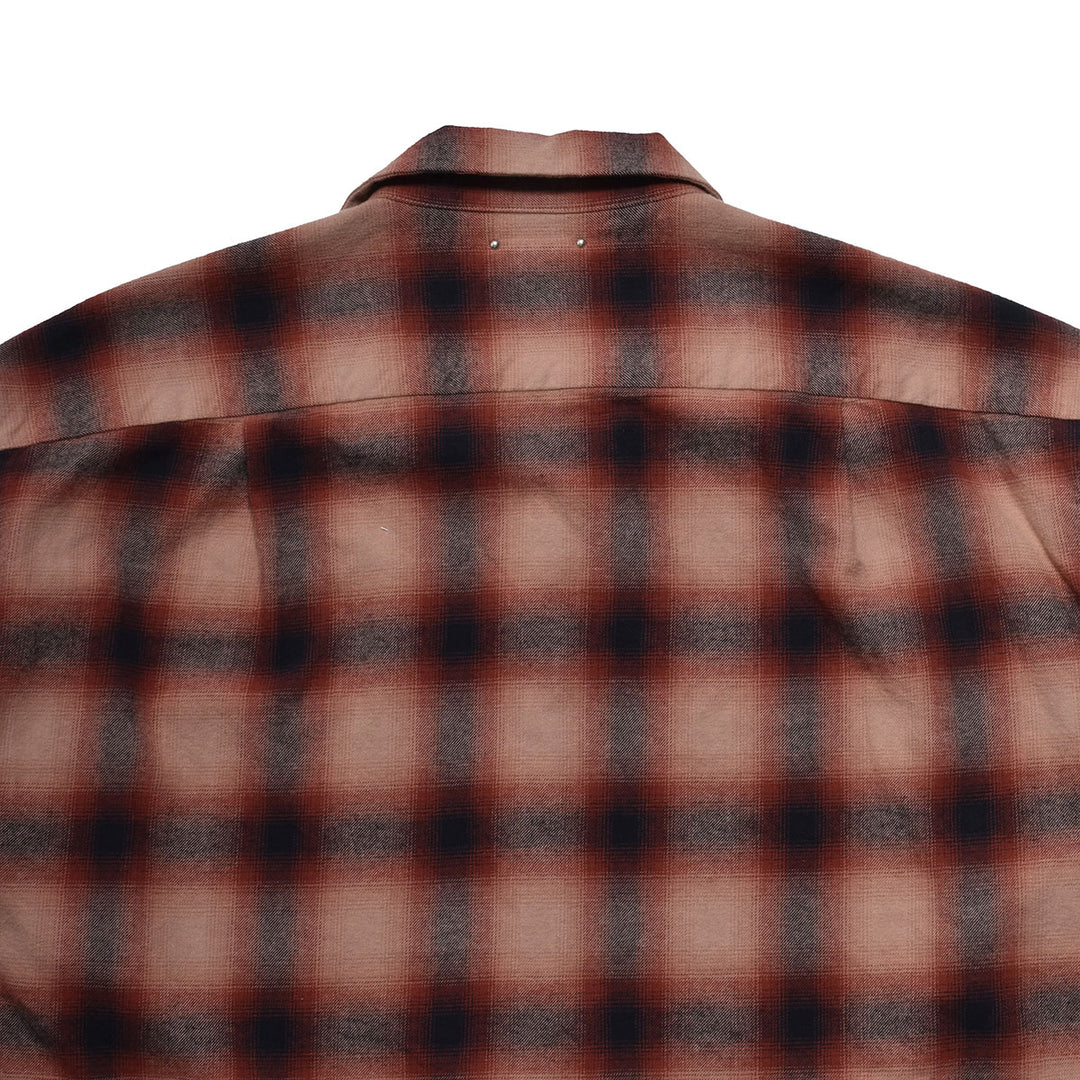 C. Flannel Ombre Open Collar Shirt