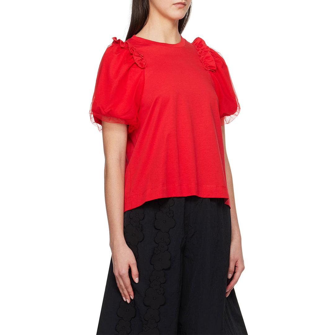 Simone Rocha - Puff Sleeve Frill T-shirt w/turbo
