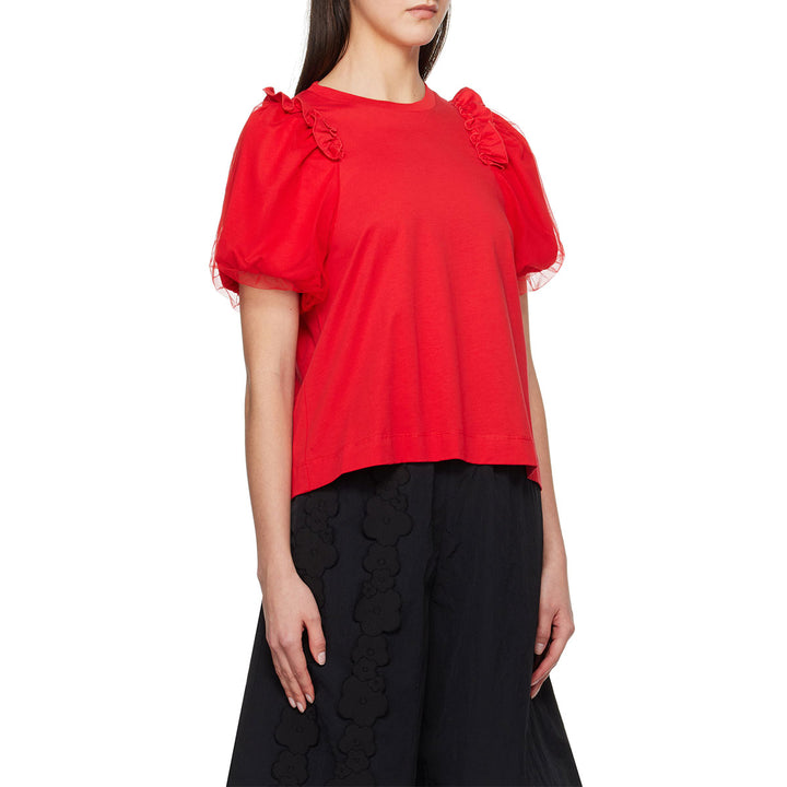 Simone Rocha - Puff Sleeve Frill T-shirt w/turbo