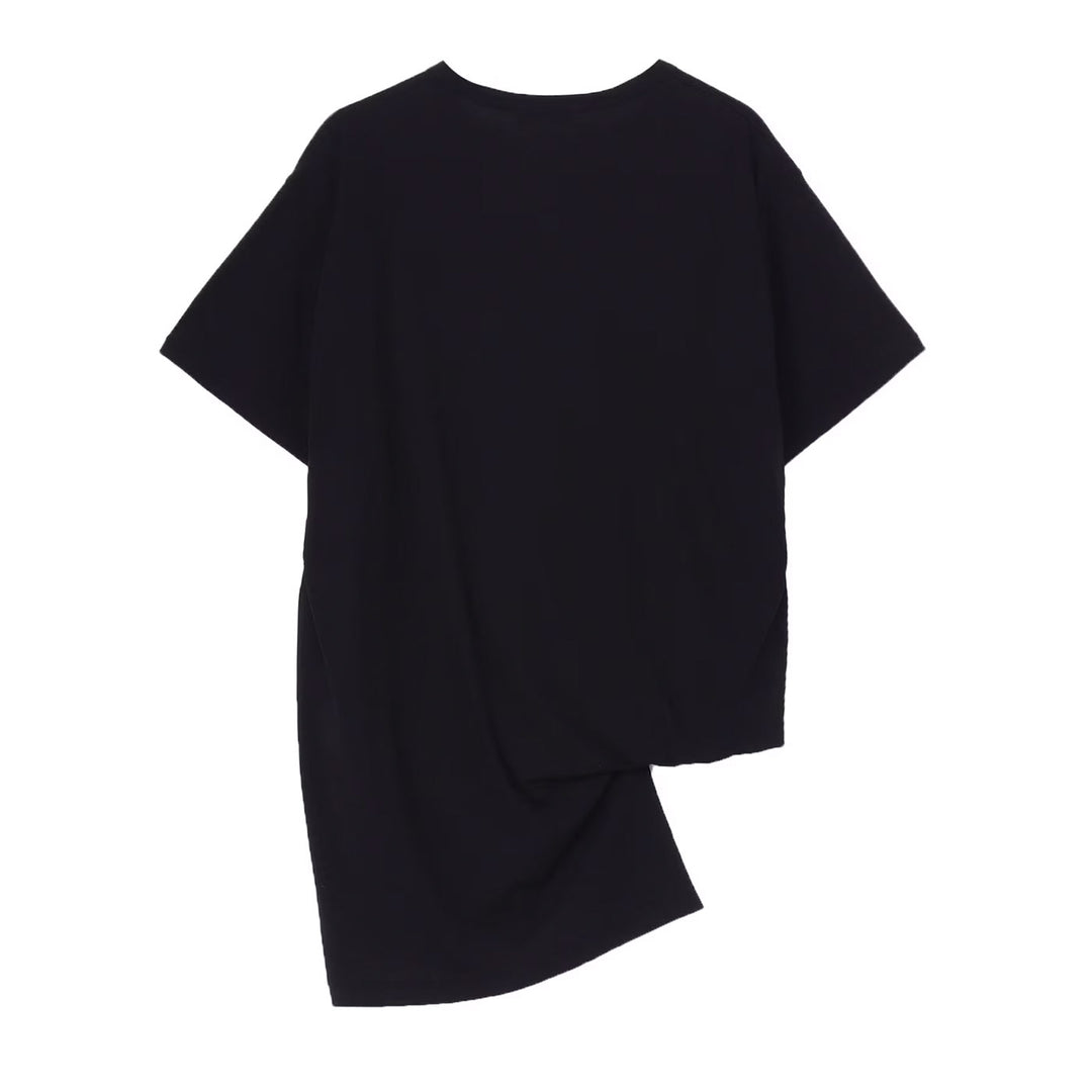 Yohji Yamamoto - DIORAMA JERSEY ASYMMETRY HEM SHORT SLEEVE T