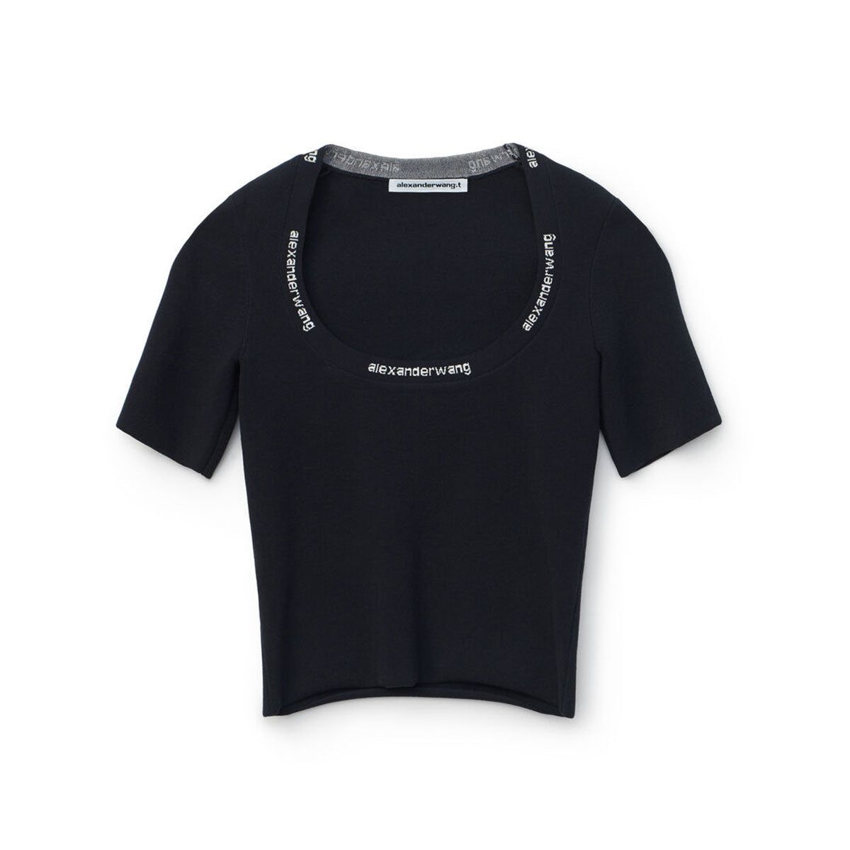 ストレッチニット ロゴジャカード ショートスリーブtシャツ