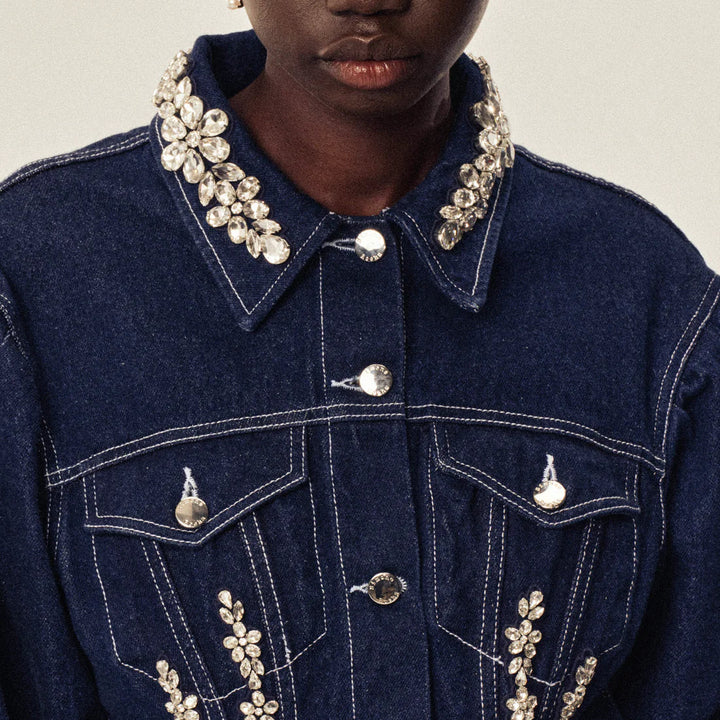 Simone Rocha - Turbo Embellished Sculpted Denim Jacket