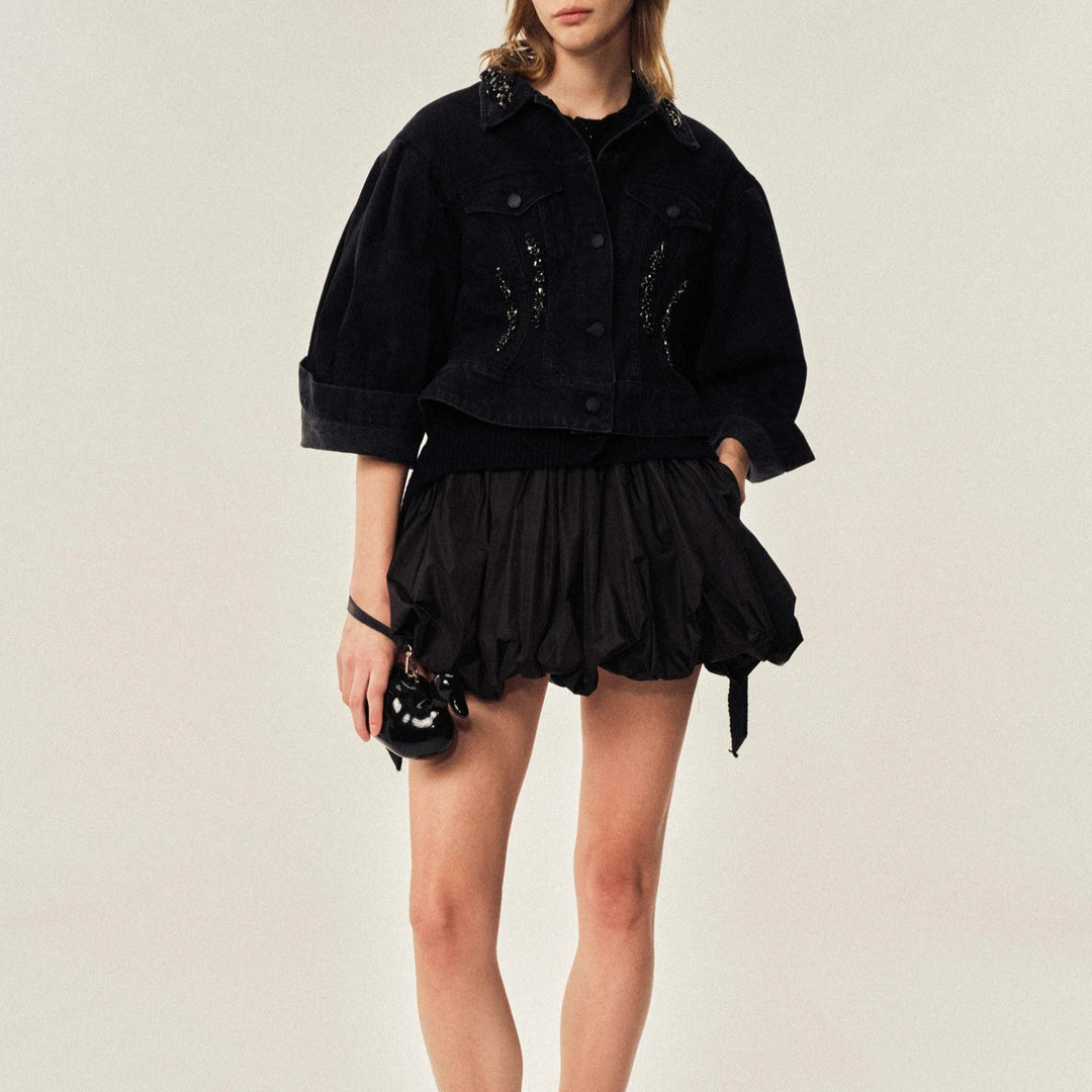 Simone Rocha - Turbo Embellished Sculpted Denim Jacket