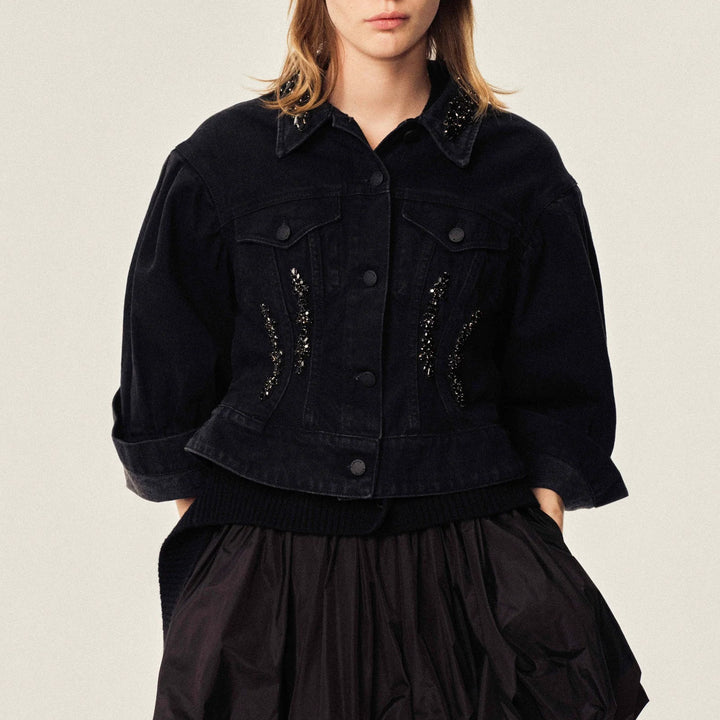 Simone Rocha - Turbo Embellished Sculpted Denim Jacket