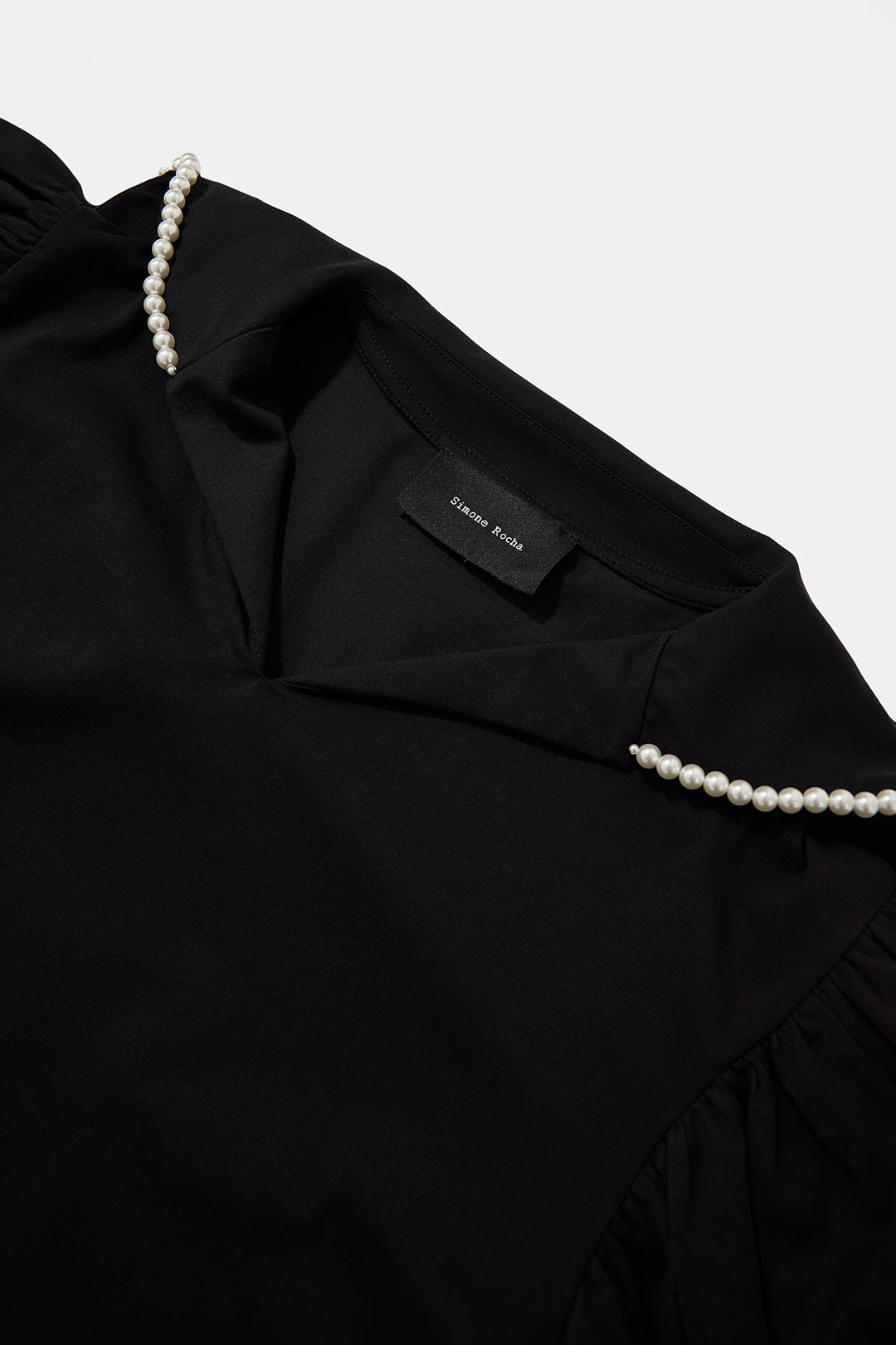 Simone Rocha - PUFF SLEEVE SAILOR COLLAR T-SHIRT W/ EMB