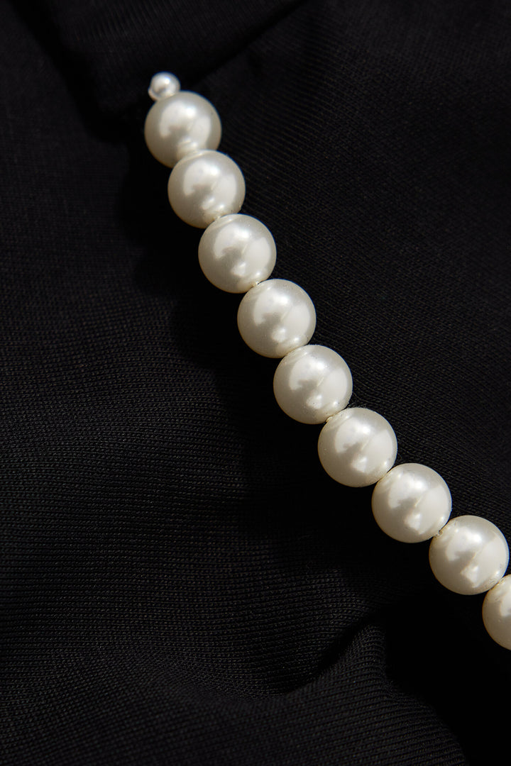 Simone Rocha - PUFF SLEEVE SAILOR COLLAR T-SHIRT W/ EMB