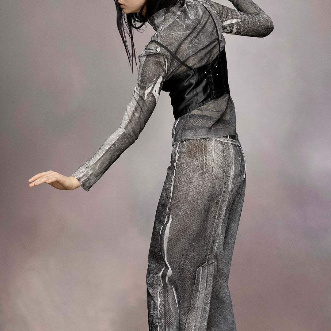 Maison Margiela - メタリックシルクトップス