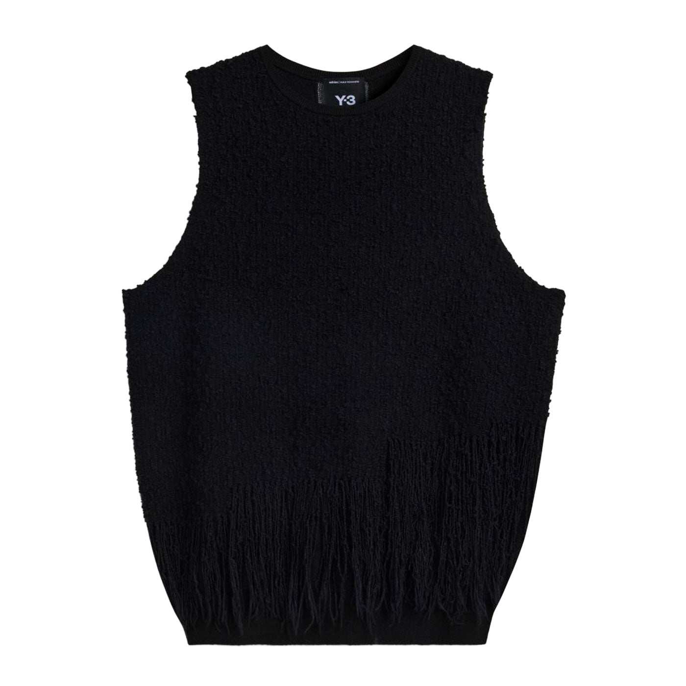 Y-3 ニットベスト ブラック/ホワイト Y-3 (ワイスリー) | Y-3 KNITTED 3 STRIPES FRINGY VEST ニット3