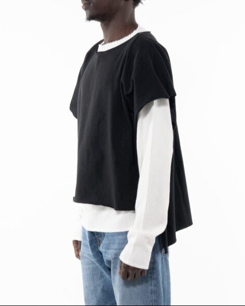 424 - DOUBLE LAYER DISTRESSED TEE