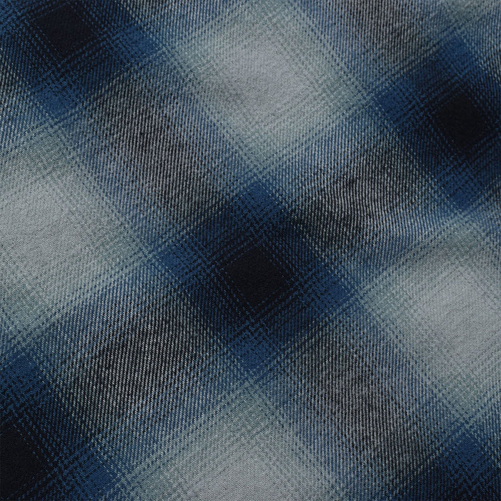 C. Flannel Ombre Open Collar Shirt