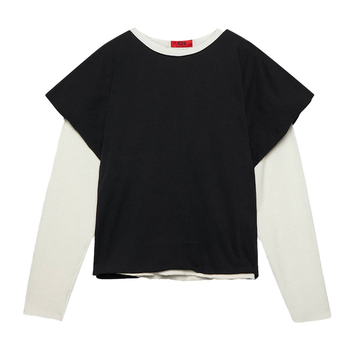 424 - DOUBLE LAYER DISTRESSED TEE