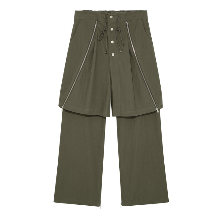 Double Layered Zip Trousers
