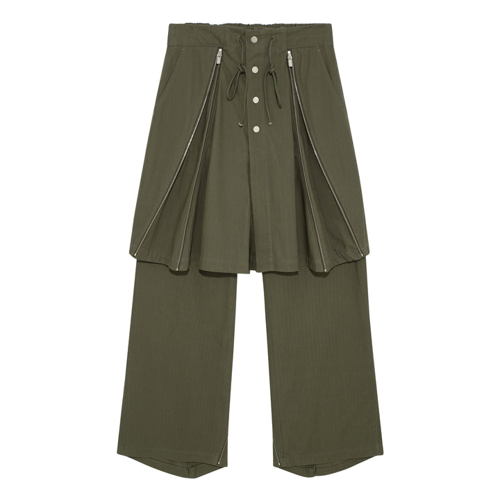 Double Layered Zip Trousers