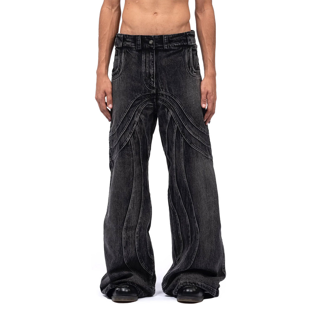 NO FAITH STUDIOS - HEAVY WAVE DENIM USED BLACK