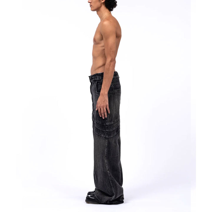 NO FAITH STUDIOS - HEAVY WAVE DENIM USED BLACK