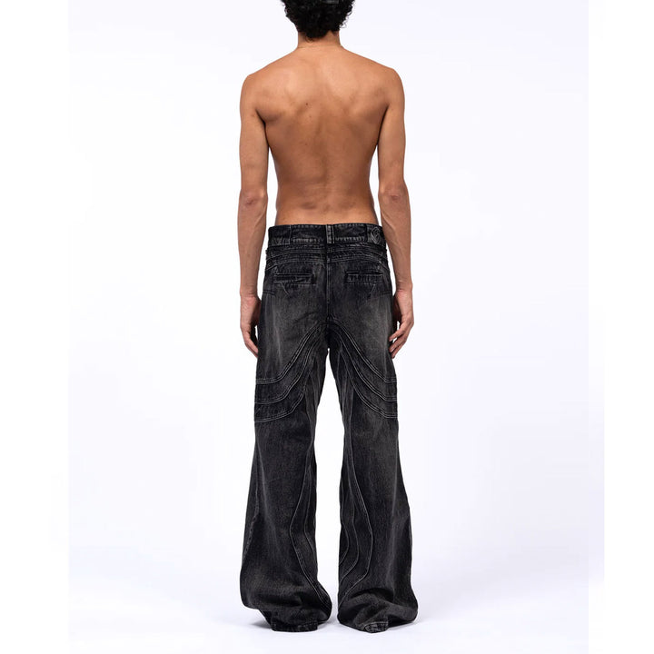 NO FAITH STUDIOS - HEAVY WAVE DENIM USED BLACK