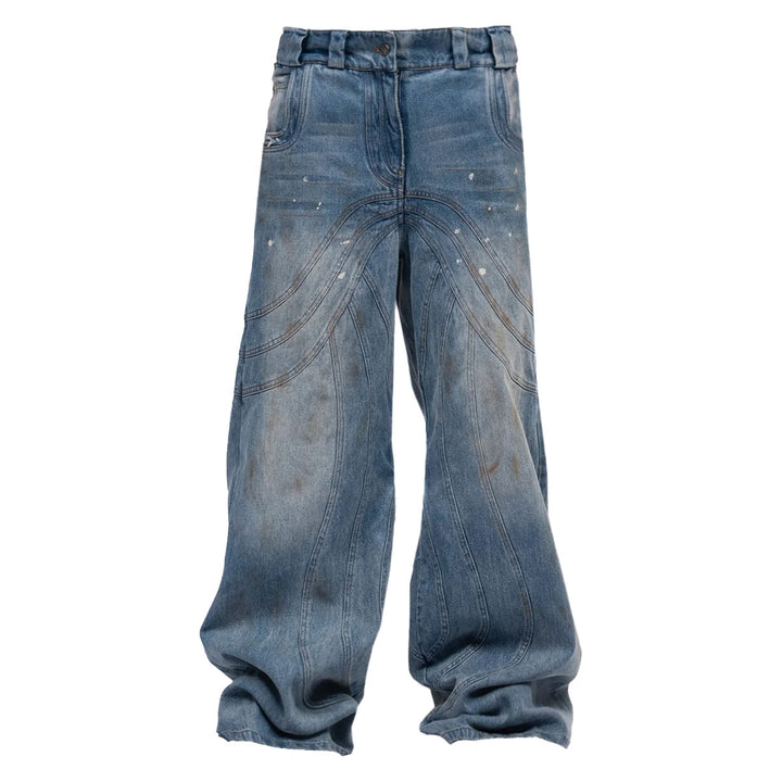 NO FAITH STUDIOS - HEAVY WAVE DENIM USED VINTAGE LOOK