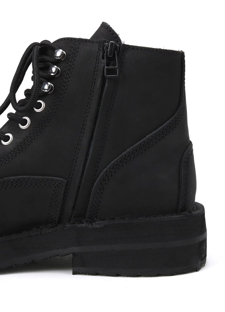 Mat Smooth Leather Zip Biker Boots