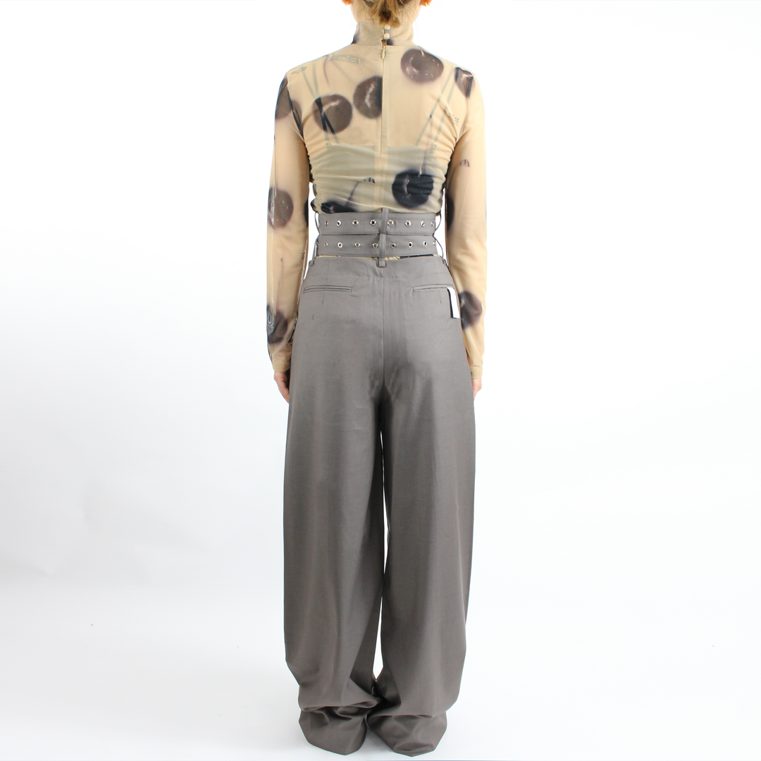 DOUBLE BELT DETAILED TROUSERS - Rokh