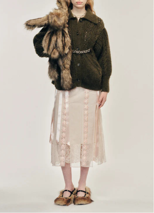 Simone Rocha - Sculpted Chunky Knit Chain Detail Cardigan