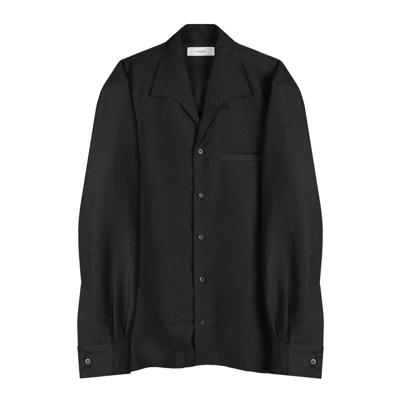 トップス vujade PIERCE SHIRT IN WOOL &LINEN BLACK VUJA DE | Pierce Shirt in Wool & Linen - New Collection