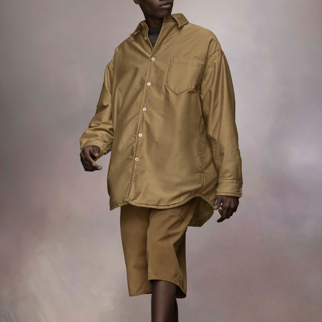 Maison Margiela - パッド入りサテンコットンシャツ