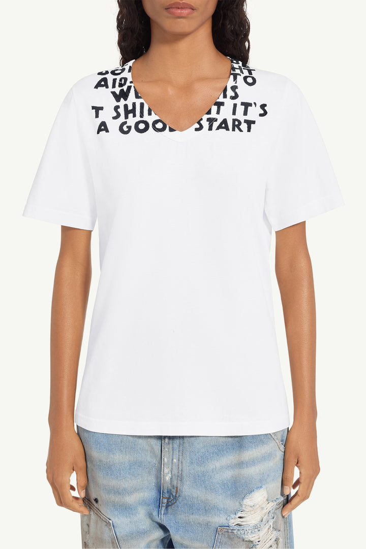 MM6 Maison Margiela - Vネック SIDA Tシャツ
